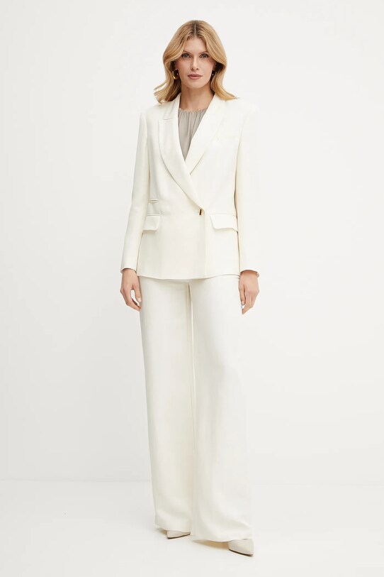 Marciano Guess pantaloni in lino misto GRETA 5GGB21.7316A beige SS25