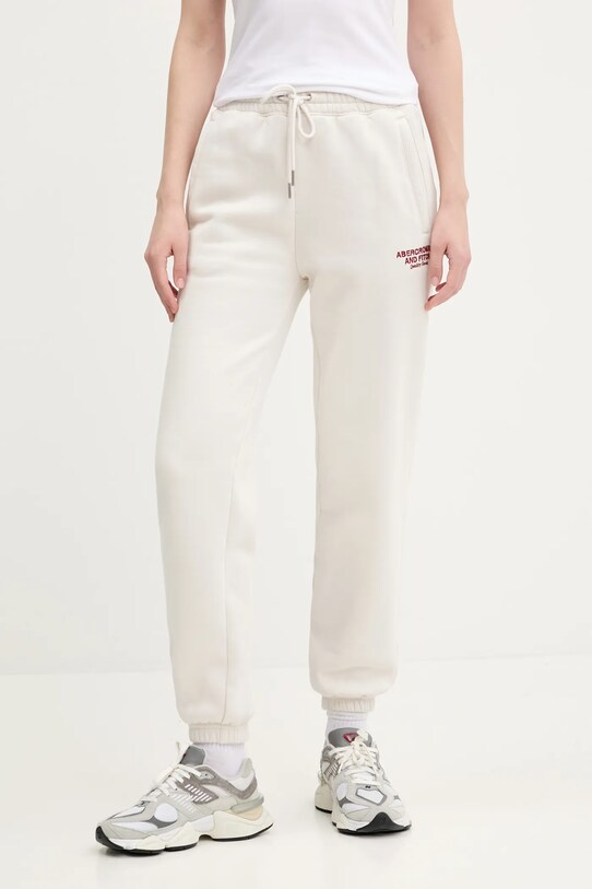 Abercrombie & Fitch pantaloni de trening tricotaj bej KI147.5049.178