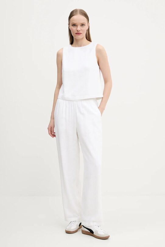 Abercrombie & Fitch spodnie lniane KI156.5128.100 beżowy SS25