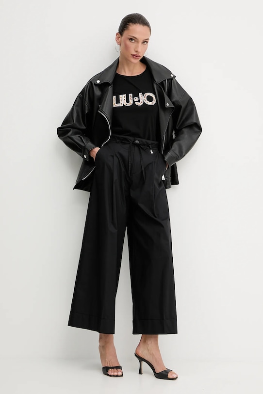 Liu Jo pantaloni de bumbac WA5276.T3051 negru SS25