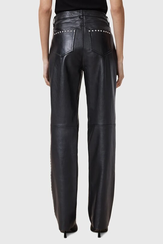 Δερμάτινο παντελόνι AllSaints SAIGE W031TC μαύρο
