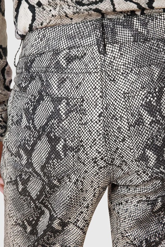 Kožené nohavice AllSaints SAIGE sivá W012TC