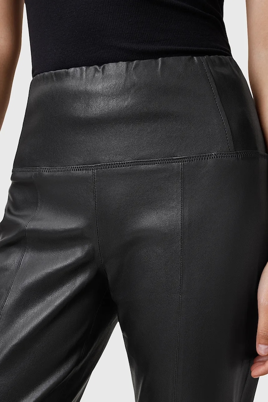 Odzież AllSaints spodnie skórzane CORA W030TC czarny