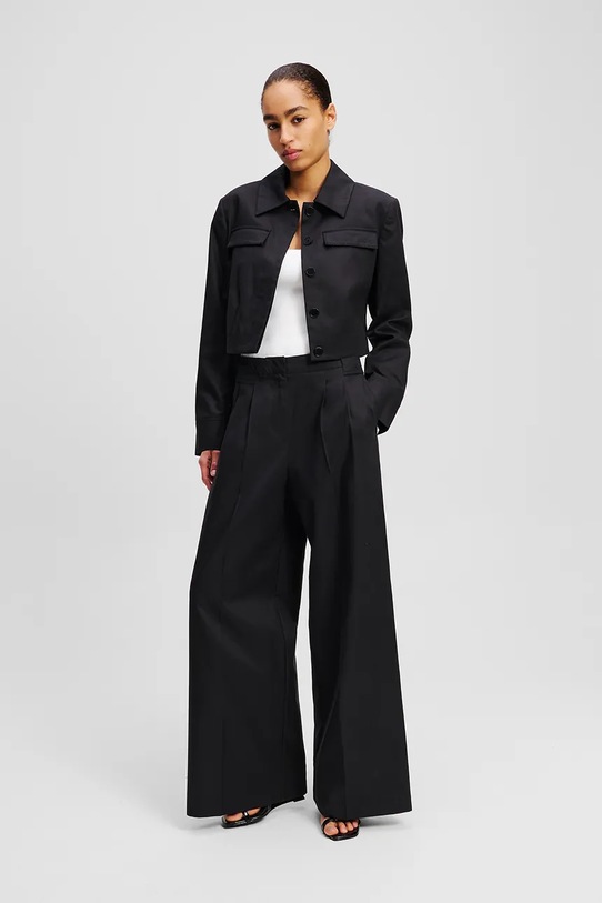 Hlače Karl Lagerfeld črna A2W10014