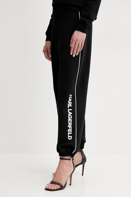 Karl Lagerfeld spodnie dresowe aplikacja czarny A2W10149