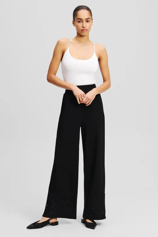 Karl Lagerfeld spodnie tkanina czarny A2W10101