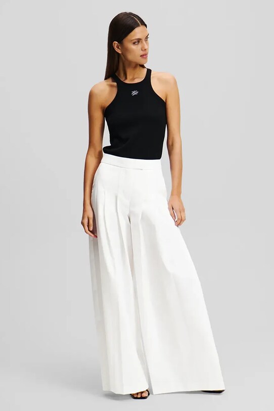Karl Lagerfeld pantaloni drept alb A2W10106