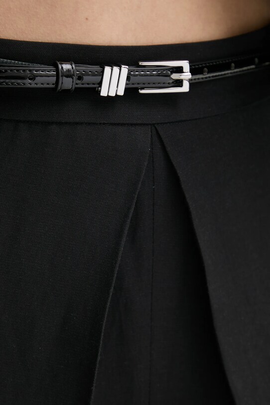 ISABELLE BLANCHE pantaloni din amestec de in negru IS25SS.P059.T004