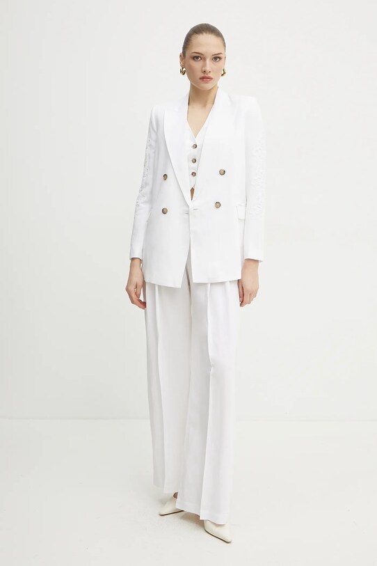 Ermanno Scervino spodnie 56TP029ES1 biały SS25