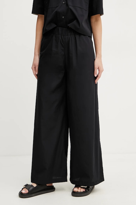 MAX&Co. pantaloni de bumbac cu modele negru 2516131094200