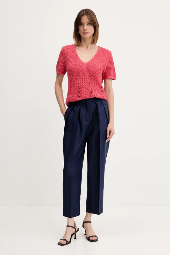 United Colors of Benetton pantaloni din amestec de in 45BVDF09B bleumarin SS25