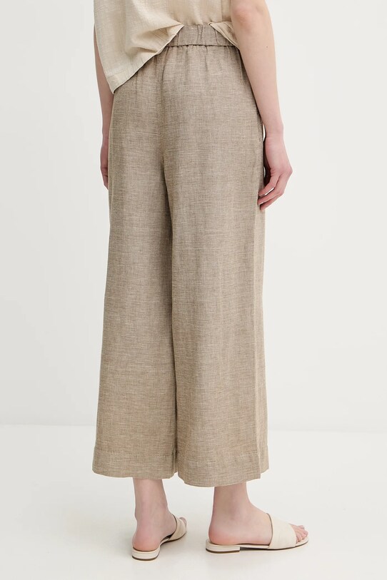 Lněné kalhoty United Colors of Benetton 465XDF09J béžová SS25