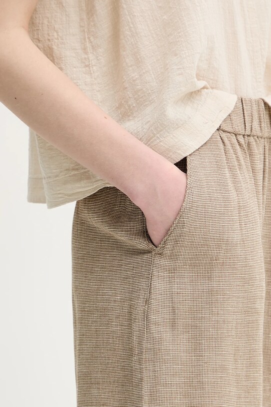 Oblečení Lněné kalhoty United Colors of Benetton 465XDF09J béžová