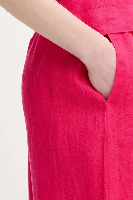 Льняные брюки United Colors of Benetton розовый 4AGHDF09G