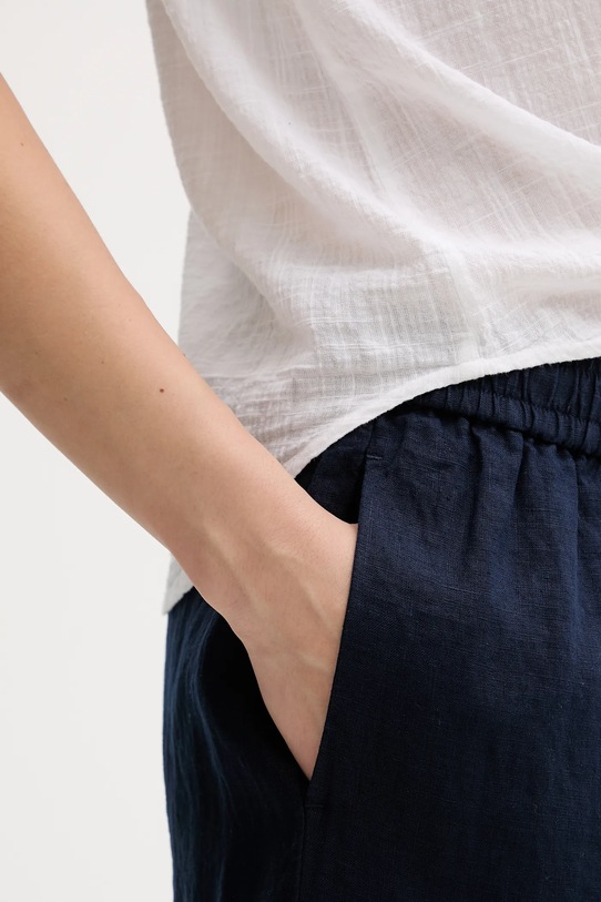 Ленен панталон United Colors of Benetton тъмносин 4AGHDF09G