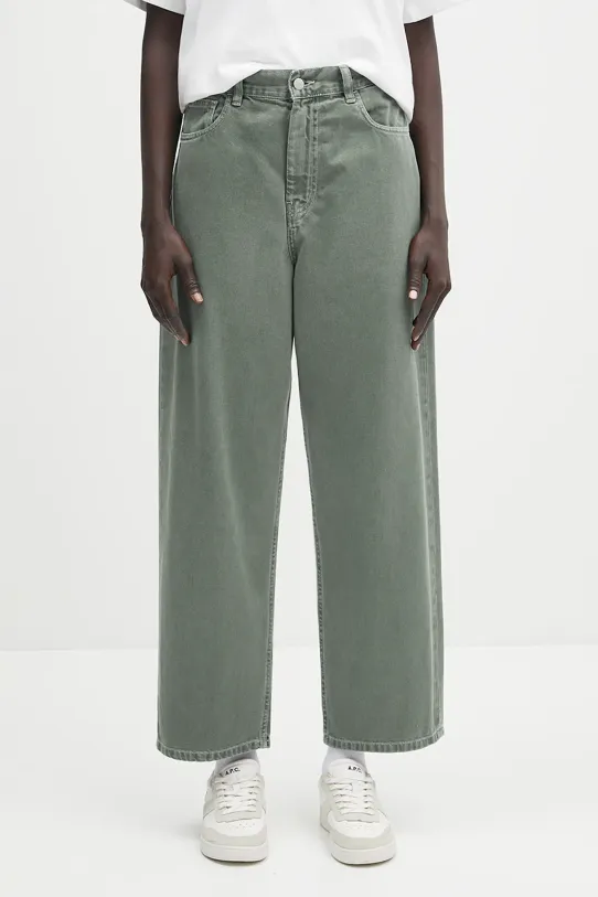 Хлопковые брюки Carhartt WIP Brandon Pant гладкий зелёный I034837.2M24J
