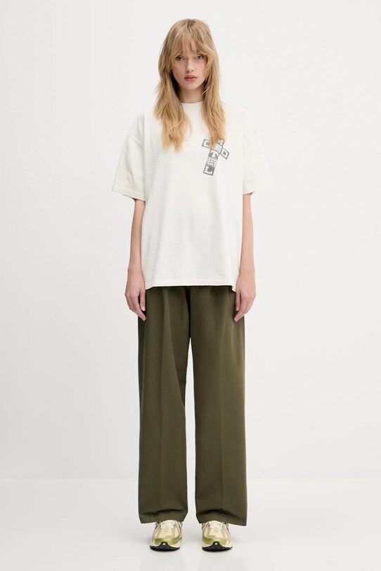 Carhartt WIP pantaloni de bumbac Leola Pant I033147.4106 verde