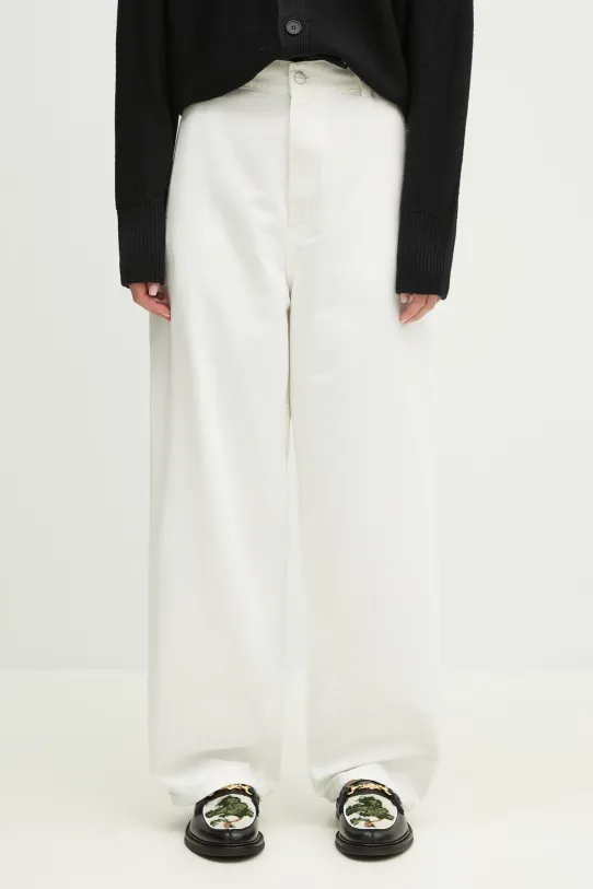 Carhartt WIP pantaloni in cotone Brandon Single Knee Pant cotone bianco I034880.D602