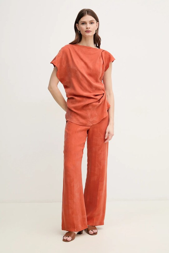 Hoss Intropia pantaloni 6549003 portocaliu SS25