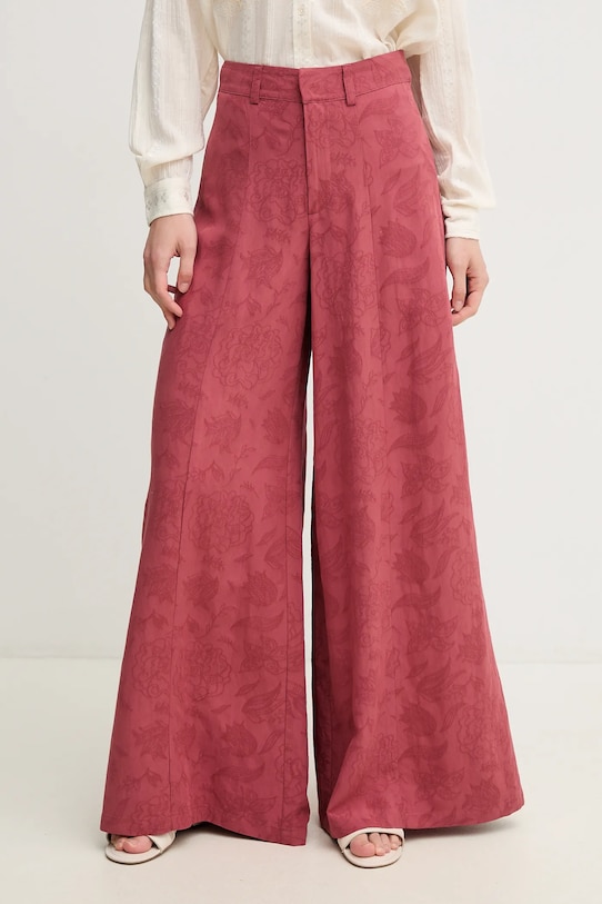 Hoss Intropia pantaloni din amestec de in panza rosu 6549010