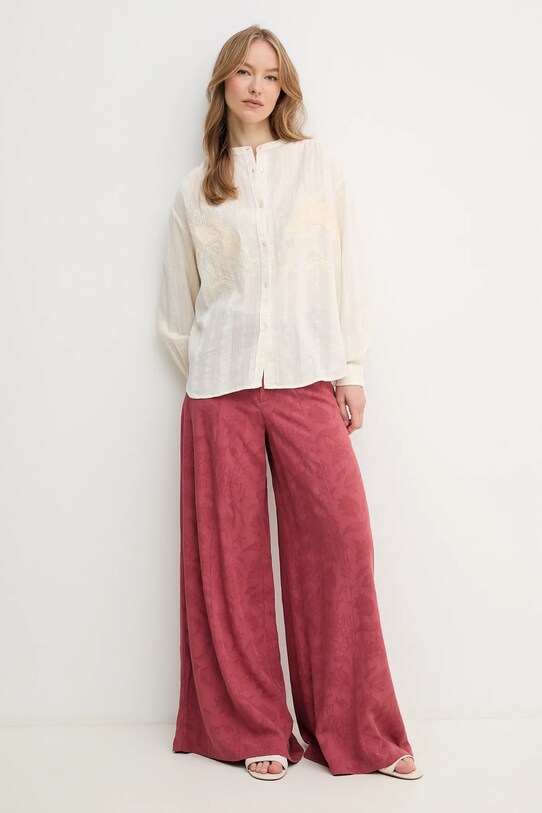 Hoss Intropia pantaloni din amestec de in 6549010 rosu SS25