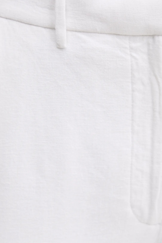 Ľanové nohavice Abercrombie & Fitch biela KI156.5177.100