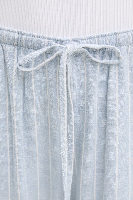 Abercrombie & Fitch spodnie lniane niebieski KI156.5205.208
