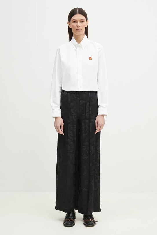 Kenzo pantaloni in seta FF52PA0849JR.99 nero