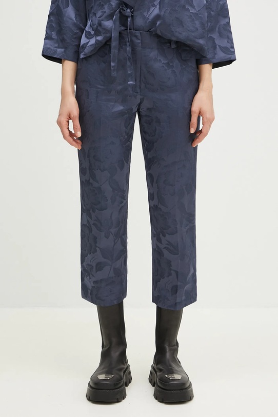 Kenzo pantaloni din amestec de in cu modele albastru FF52PA0939JG.67