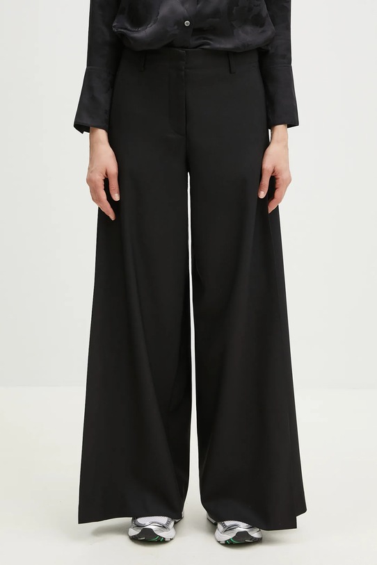 Kenzo spodnie wełniane tkanina czarny FF52PA0999RA.99