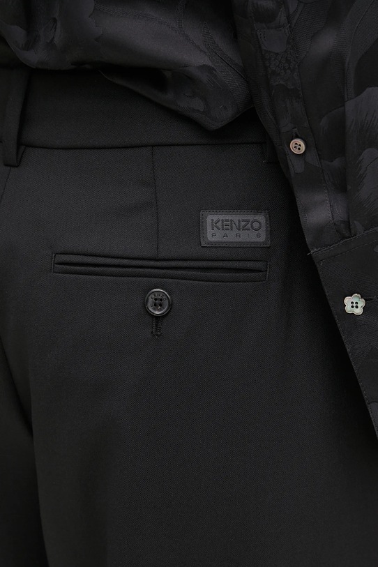Kenzo spodnie wełniane czarny FF52PA0999RA.99