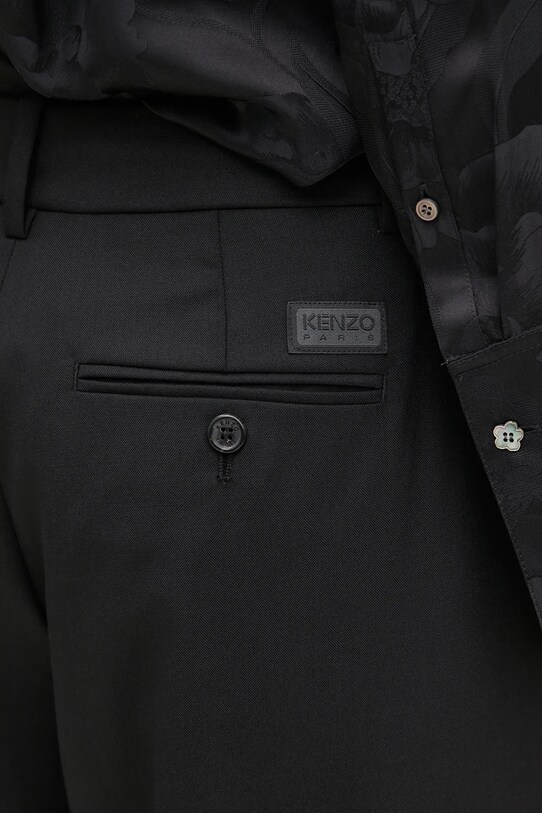 Kenzo spodnie wełniane czarny FF52PA0999RA.99
