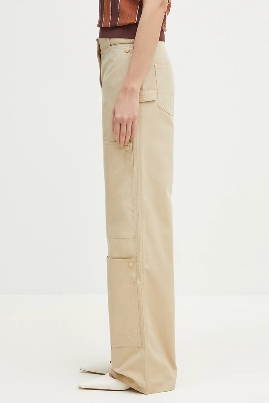 Kenzo spodnie bawełniane FF52PA1009DL.11 beżowy SS25