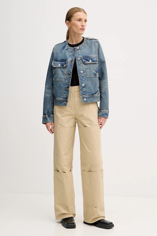 Kenzo spodnie bawełniane FF52PA1009DL.11 beżowy SS25