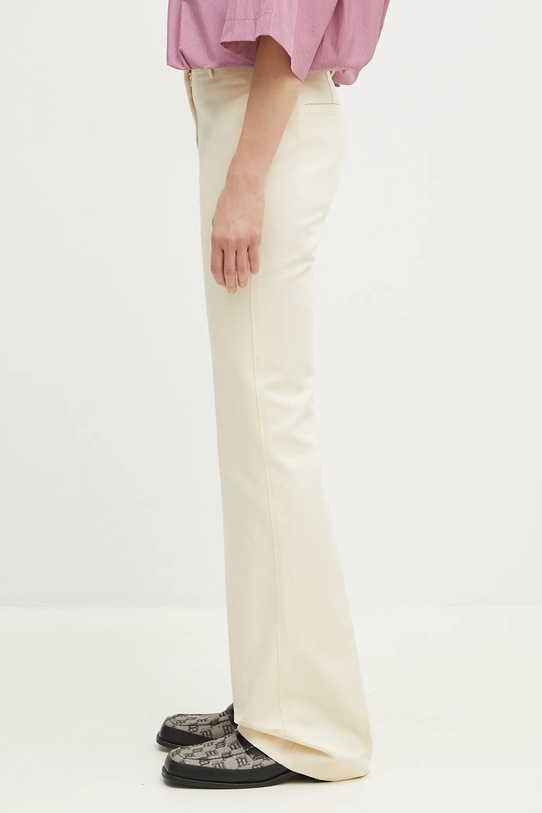 Kenzo spodnie z domieszką lnu FF52PA1019GA.04 beżowy SS25
