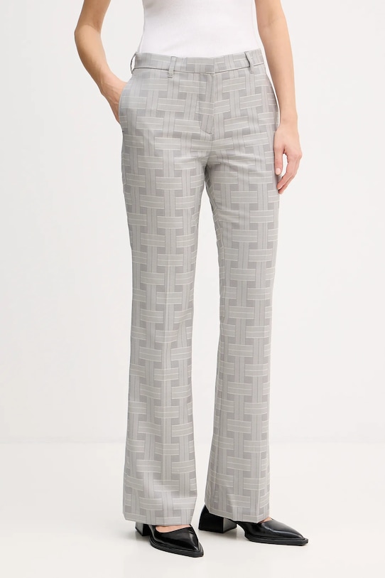 Kenzo spodnie wełniane tkanina szary FF52PA1019JW.93