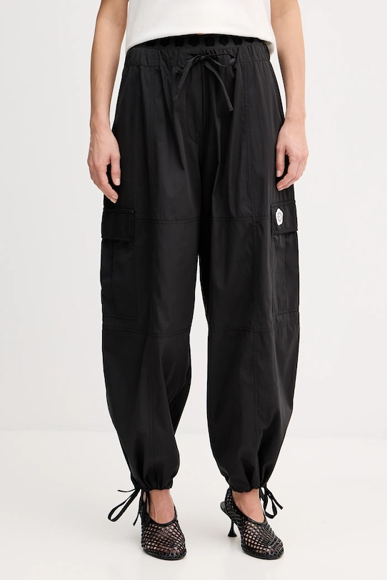 Kenzo spodnie tkanina czarny FF52PA1049FI.99