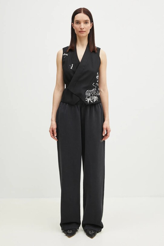 Βαμβακερό παντελόνι Martine Rose Wide Leg 606JS02002C μαύρο