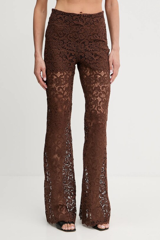 Ermanno Scervino spodnie wzorzyste brązowy D464P605FDHGJ