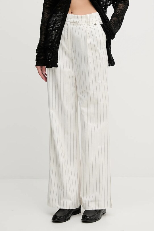 Pedro del Hierro pantaloni din amestec de in drept bej 7609760