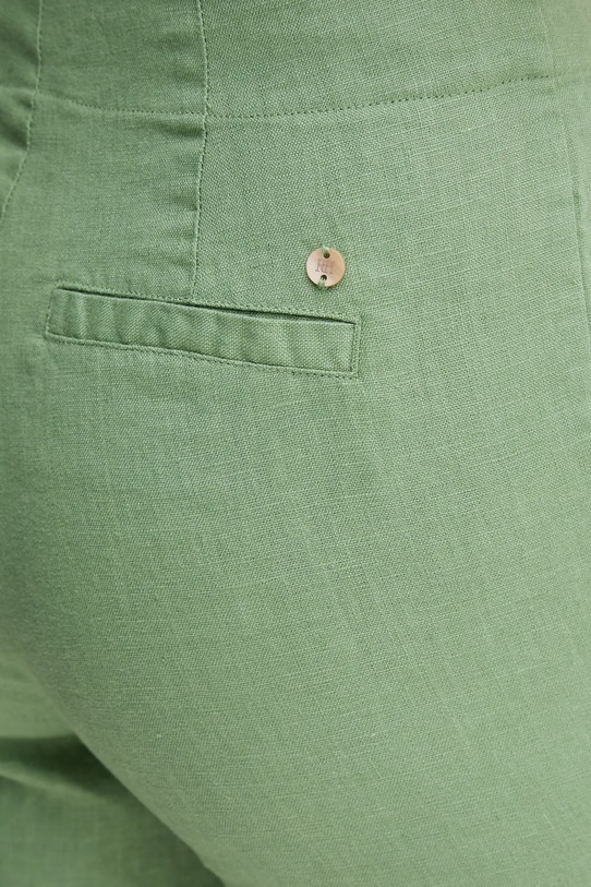 Pedro del Hierro spodnie lniane zielony 7609781