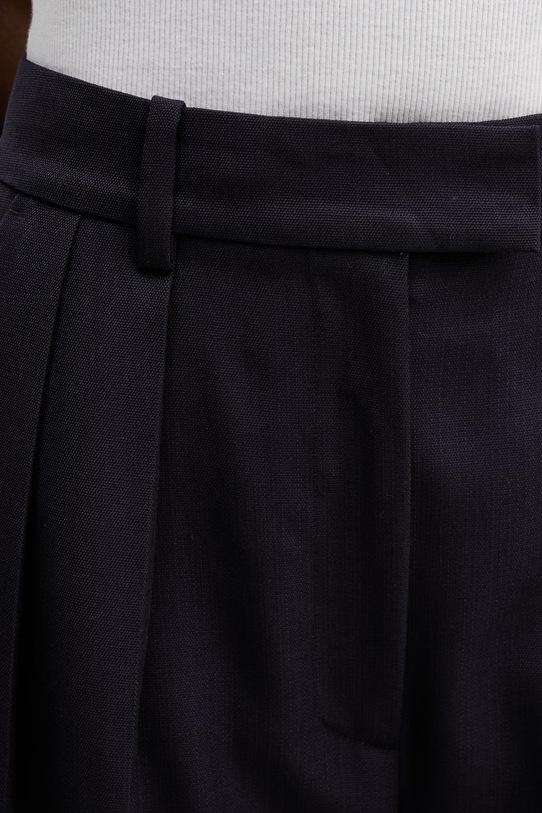 Anine Bing Lou Trouser spodnie z dodatkiem wełny damskie granatowy A.03.10389