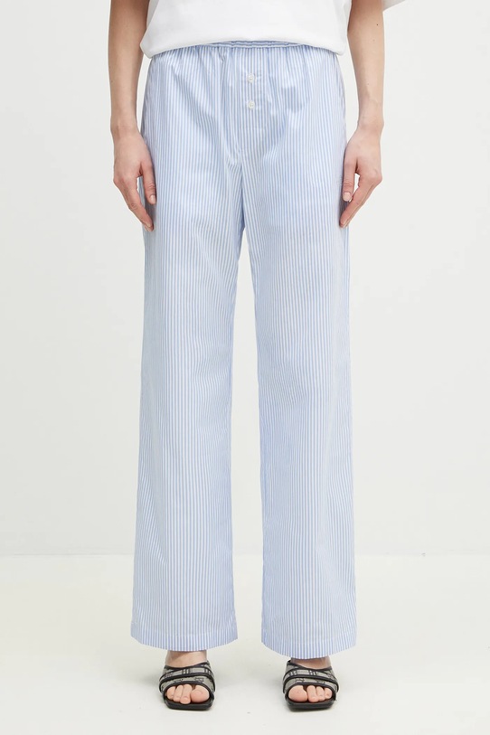 Bavlnené nohavice Fiorucci Striped Logo nášivka modrá U02SPBPA299CO01BL02