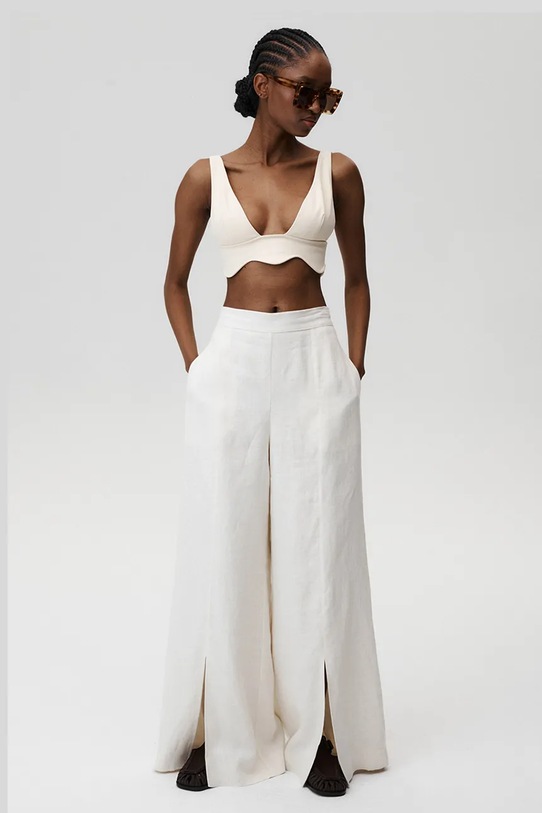 Undress Code pantaloni din in Fortuna Pants 894 bej SS25