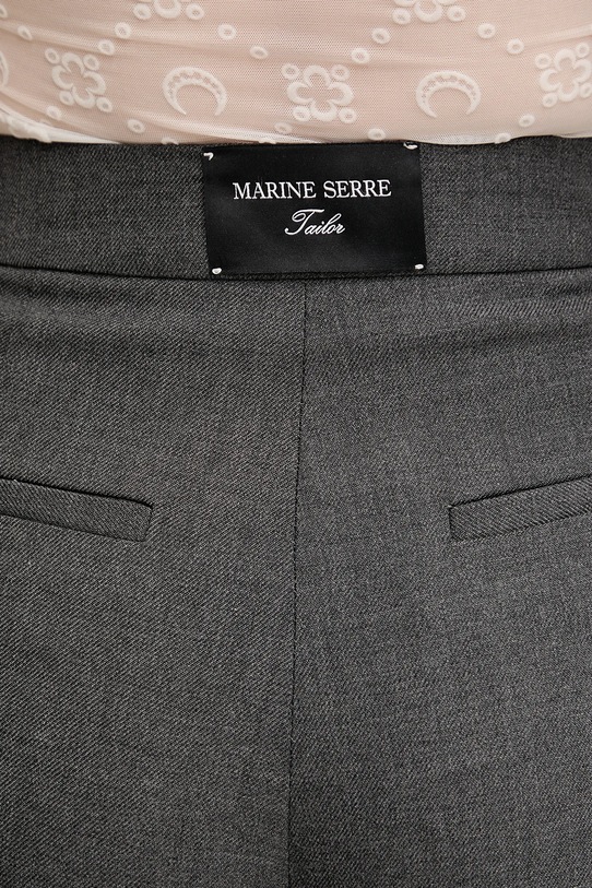 Marine Serre spodnie z domieszką wełny Regenerated Tailoring Wide Leg szary WPA154A.DWOV0057
