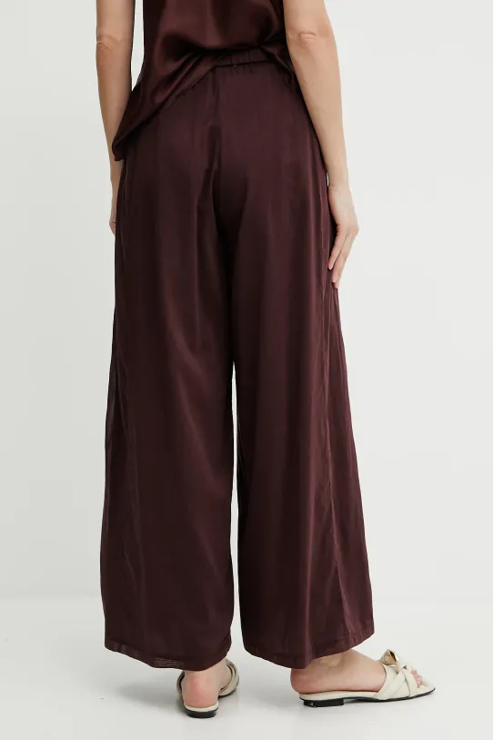 Odzież Forte Forte spodnie z domieszką jedwabiu 13897.my.pants bordowy