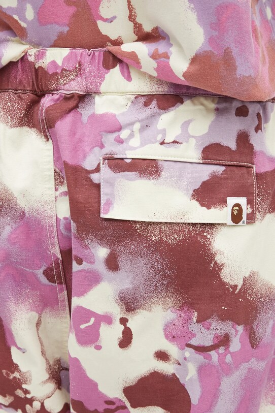 A Bathing Ape cotton trousers Map Camo Army pink 1L30252001