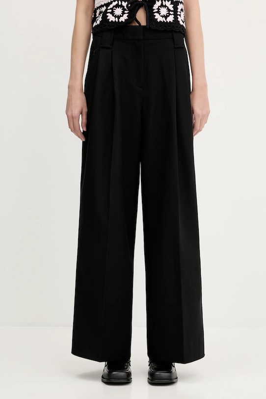 GANNI spodnie Heavy Cotton Tailoring Mid Waist