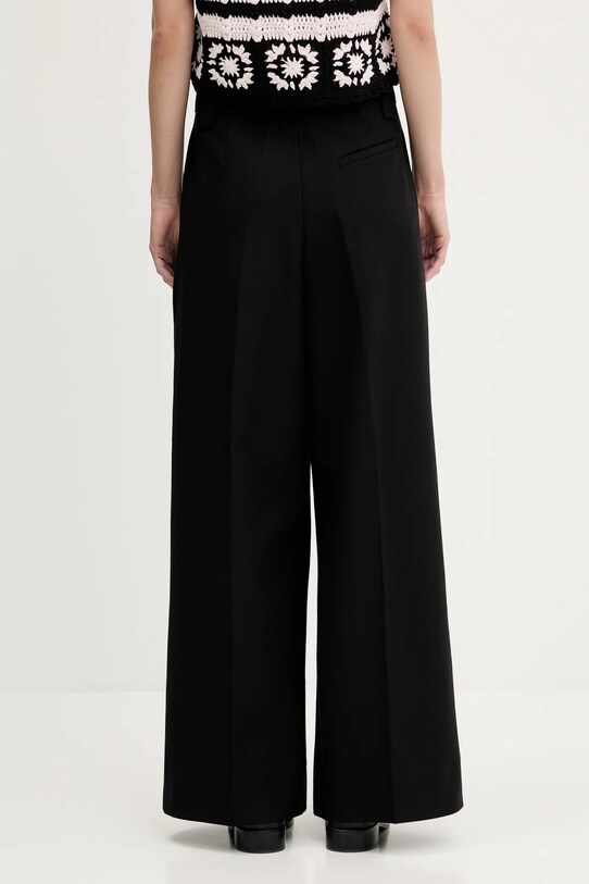 Odzież GANNI spodnie Heavy Cotton Tailoring Mid Waist W0246 czarny