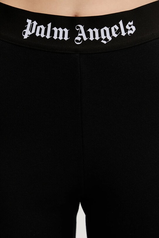 Βαμβακερό παντελόνι Palm Angels Classic Logo Tape μαύρο PWCH017C99FLE0011010